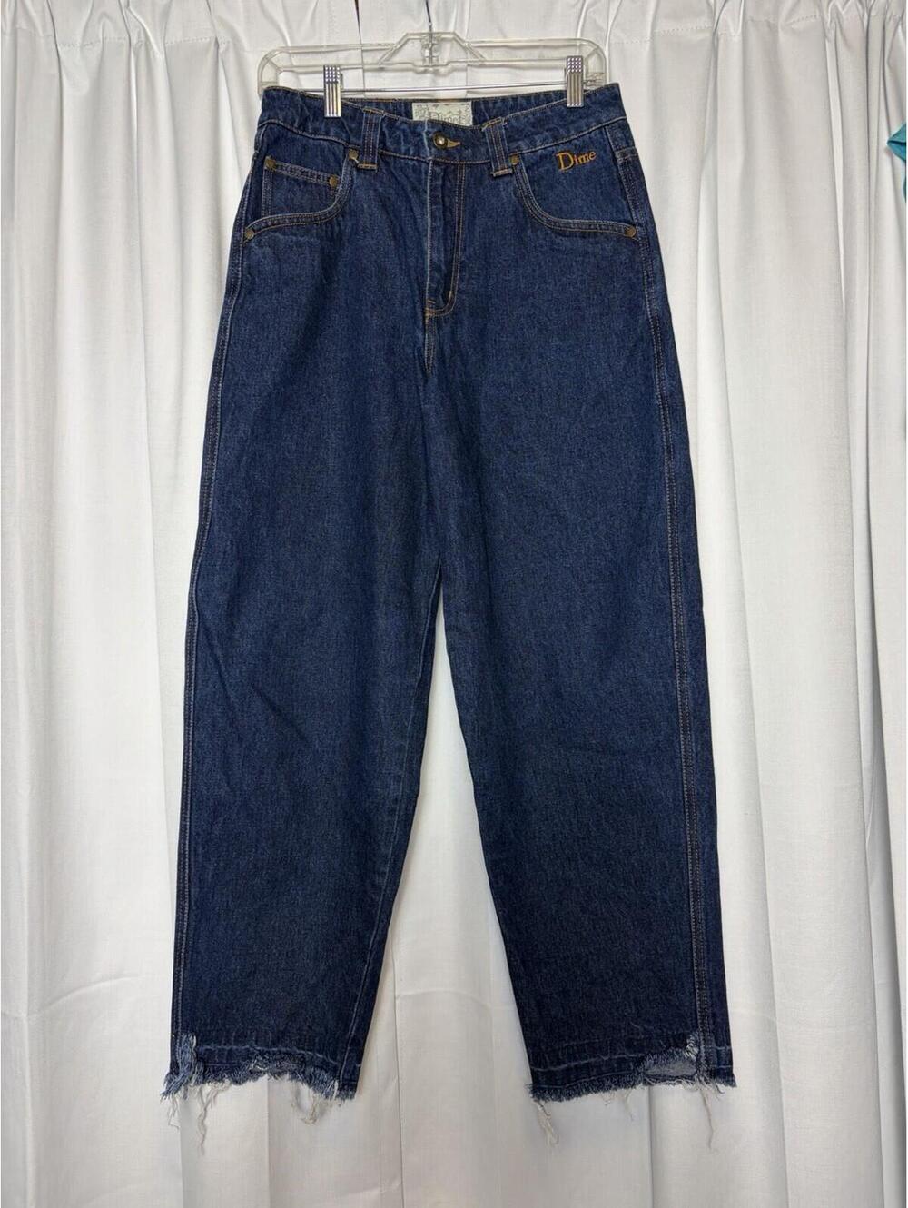 DIME Denim Medium blue Wash Straight Wide Leg Jeans Size XS Retail $128